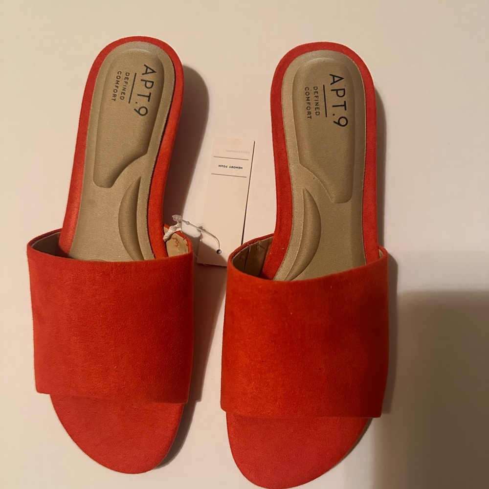 Apt. 9 Women's Bright Orange Slides
